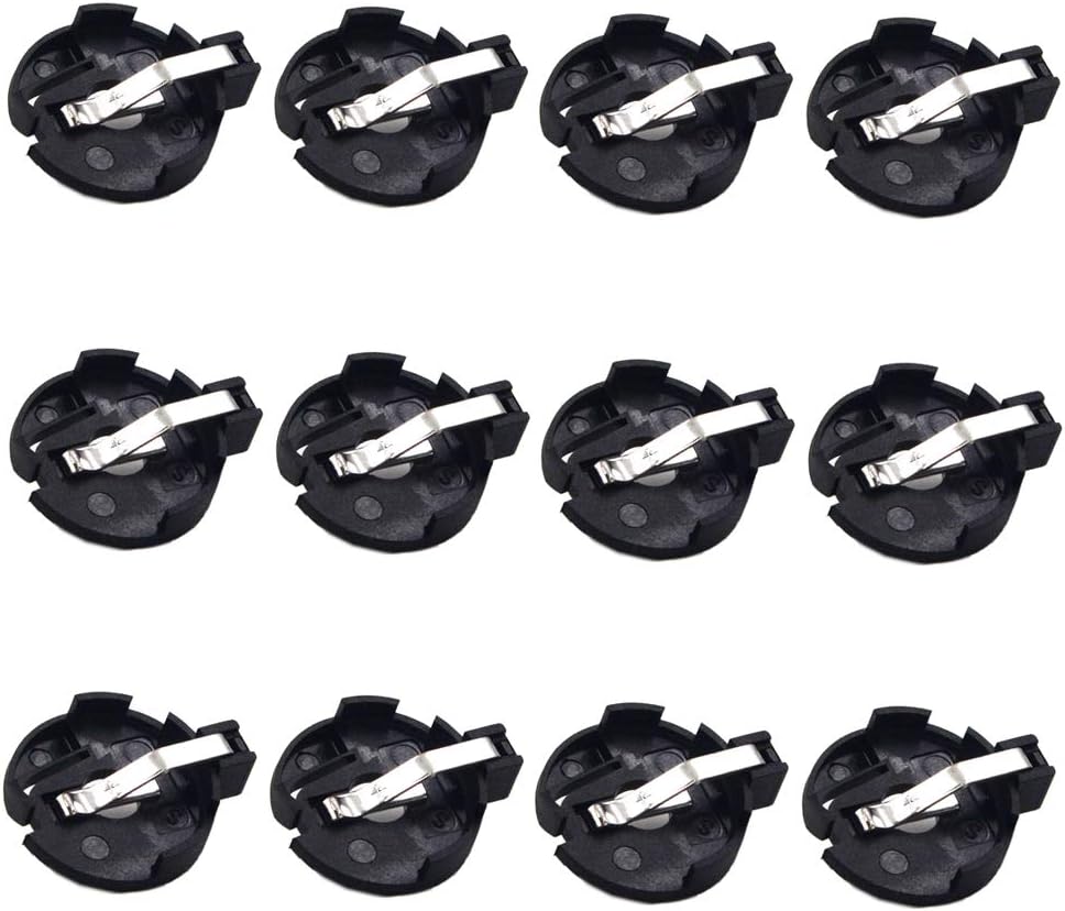 (Pack of 12 CR2032 2025 2015 Battery Holder, Coin Cell Button Socket Holder Case, CR2032 2025 2015 Coin Cell Button