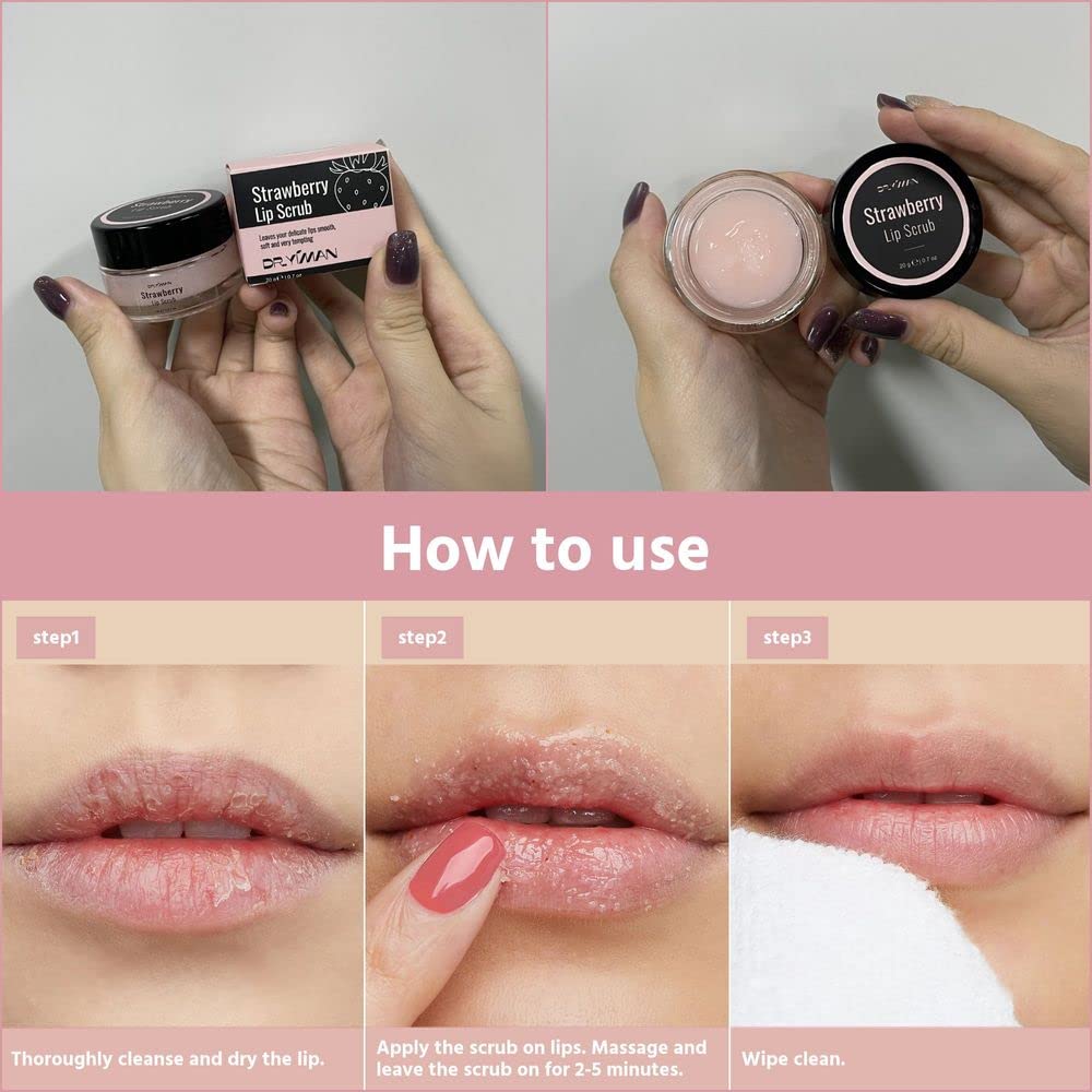 Lip Scrub, Lip Scrubs Exfoliator Moisturizer Dr.YIMAN Sugar Lip Scrub, Lip Exfoliator Scrub for Dry and Chapped