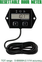 YOOREAL Digital Inductive Tach Hour Meter,RPM Gauge Meter Tachometer
