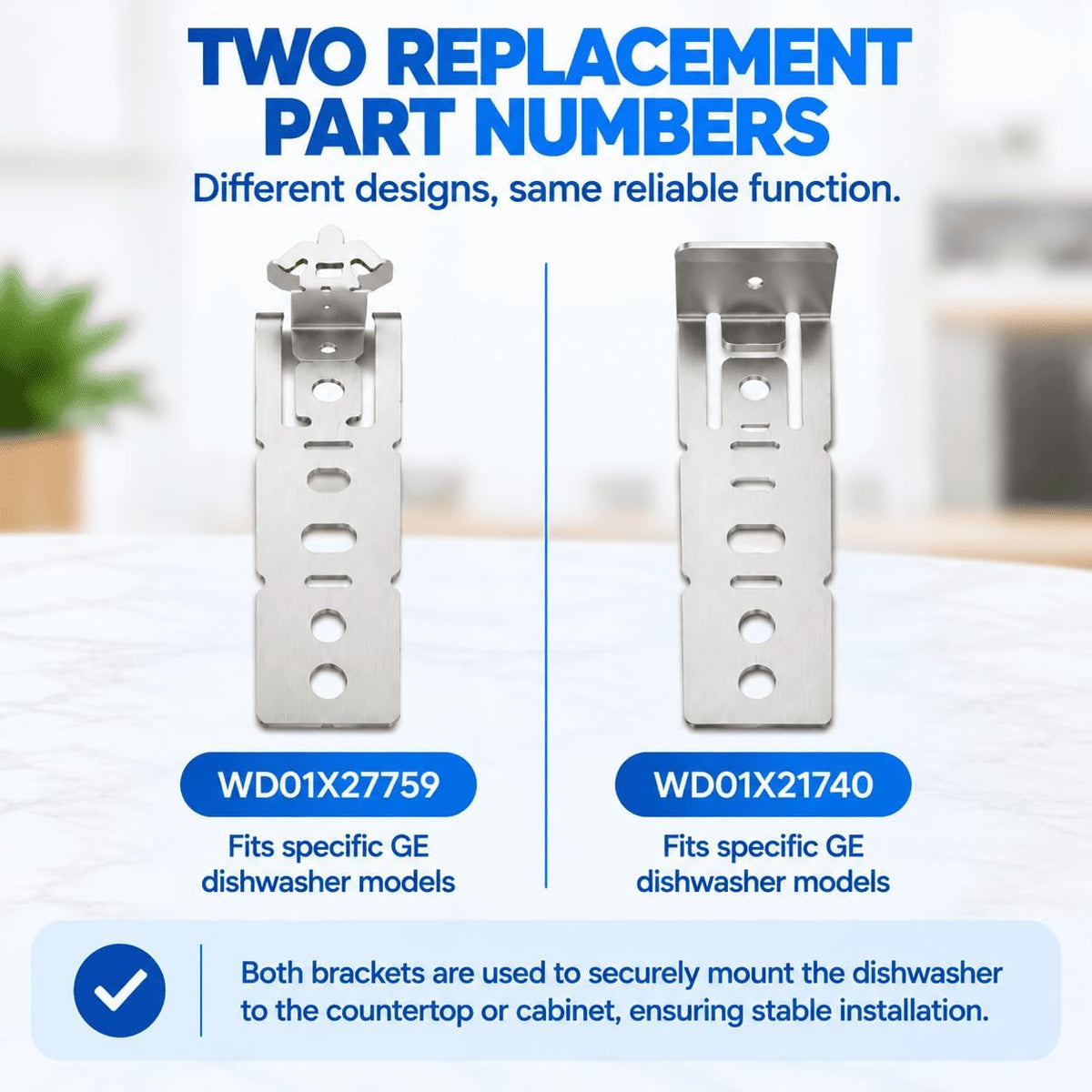 2Pcs Dishwasher Bracket for GE GDT625 2018-2022,Metal Mount