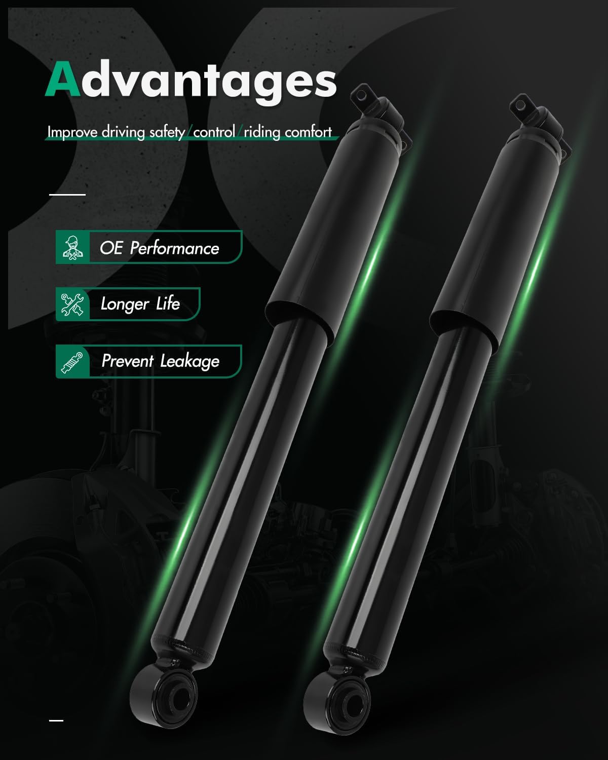 SCITOO Rear Shocks Pair for Hummer H3 AWD shock absorbers