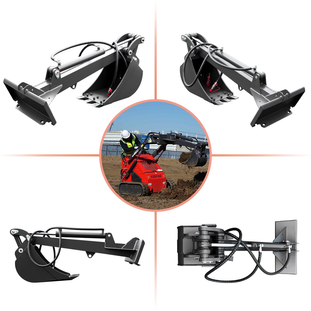 Mini Skid Steer Backhoe Arm Attachment, Rigid Digger Extension