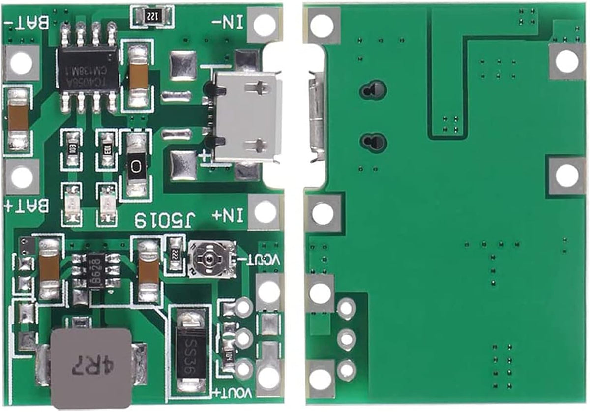 6 Pcs Battery Charger Module USB TP4056 3.7V 4.2V to 9V 5V 2A Charge Discharge Integrated Step Up Module,18650 Lithium Li-ion Battery Charger Module