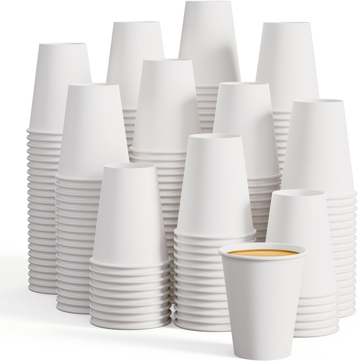 240 Pack 12 oz Paper Cups, White Disposable Coffee Cups