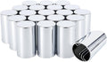 33mm x 3 1/2" Lug Nut Cover ABS Chrome Plastic Cylinder Nut Cover, Push-On fit Hub Piloted Wheels, Complete Axle