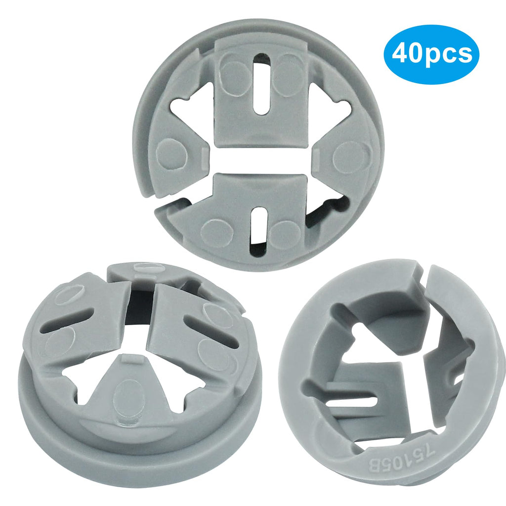 LifCratms 40 Pcs Non-Metallic Button Push-in Cable Connector, Gray