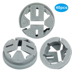 LifCratms 40 Pcs Non-Metallic Button Push-in Cable Connector, Gray
