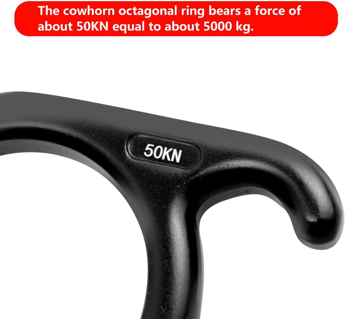 50KN Rescue Figure, 8 Descender Large Bent-Ear Belaying and Rappelling Gear Belay Device Climbing for Rock Climbing