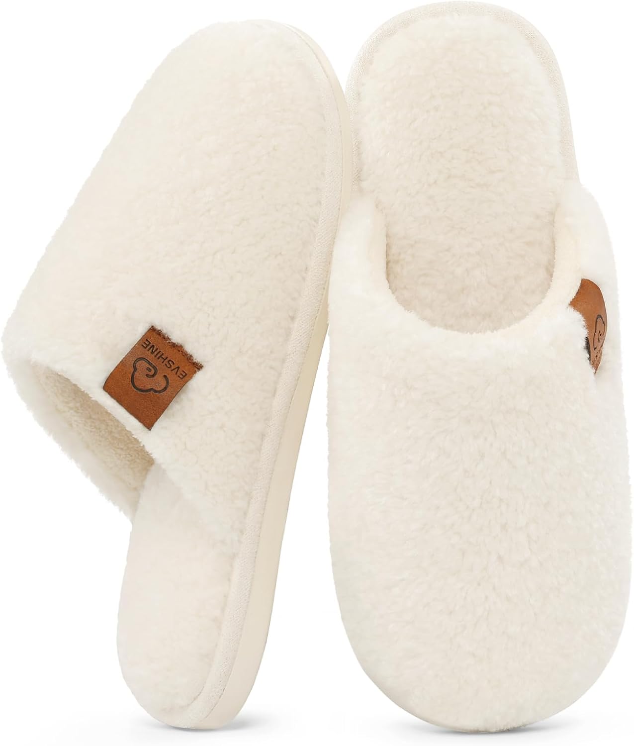 Fuzzy House Slippers for Women with Comfortable Memory Foam | Lightweight Closed-Toe Indoor Scuff Shoes for Cozy Warm