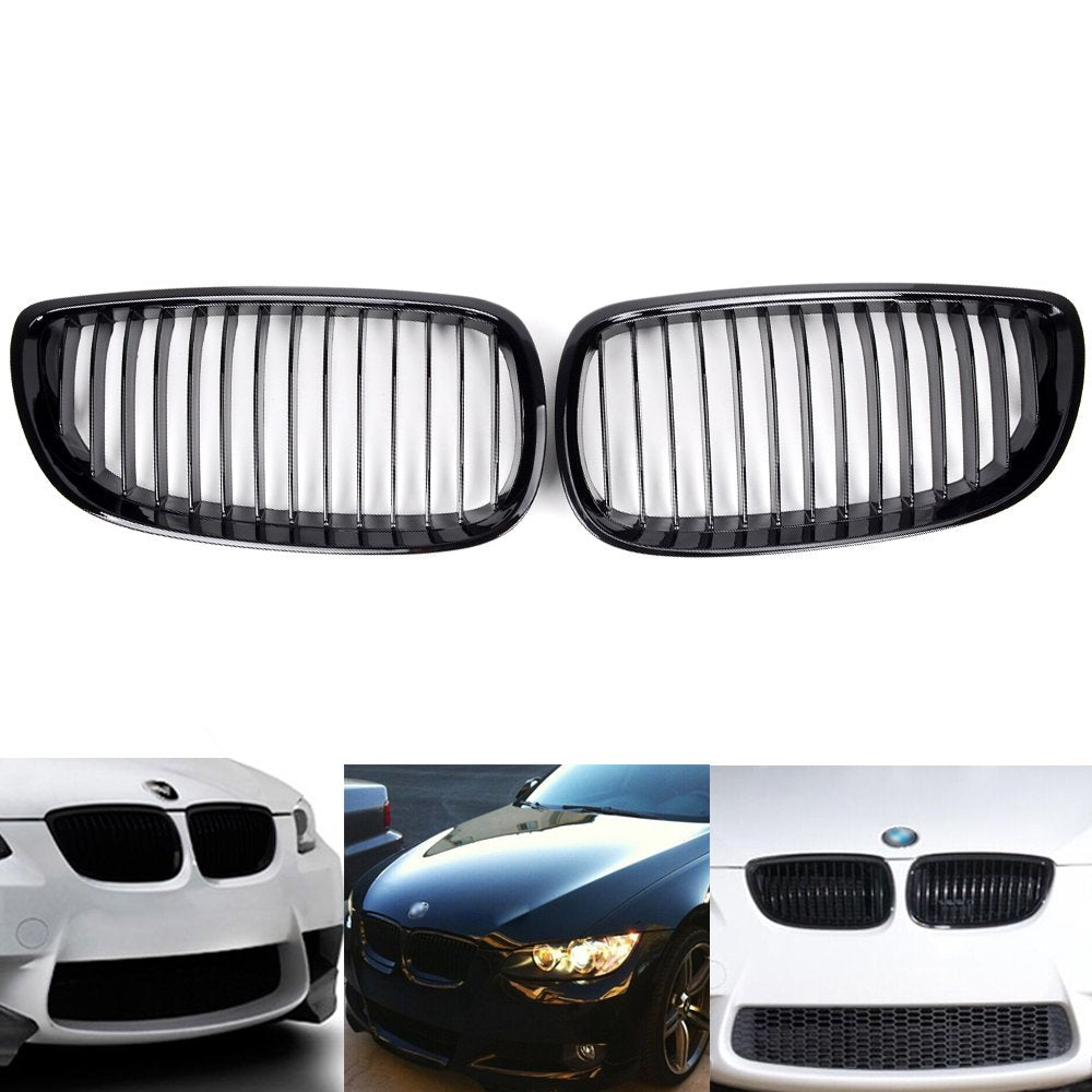NAAMOTOMOX Glossy Black Front Kidney Grille for 2007-2010 BMW E92 E93 M3