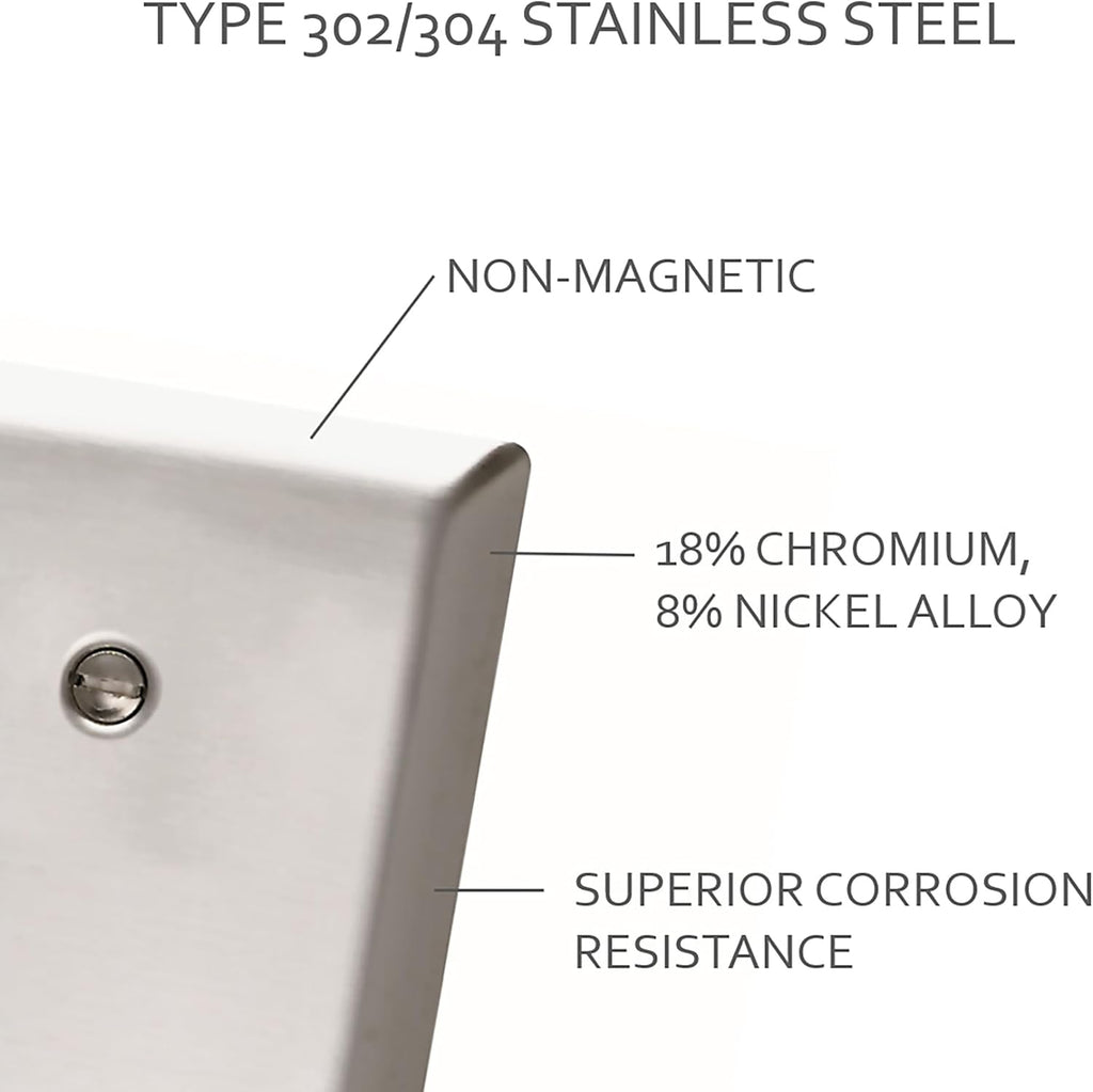 Legrand Pass & Seymour SS771 Stainless Steel Type 302/304 Wall Plate, 1 Gang, One Vertical Louvered Opening, Stainless (1 Count)