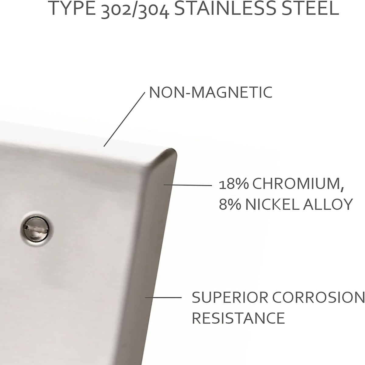 Legrand Pass & Seymour SS771 Stainless Steel Type 302/304 Wall Plate, 1 Gang, One Vertical Louvered Opening, Stainless (1 Count)