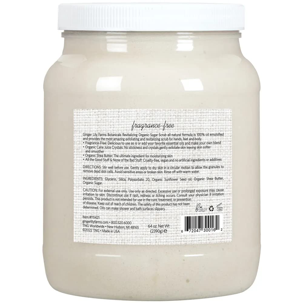 Botanicals Organic Sugar Scrub, 64oz, Fragrance Free