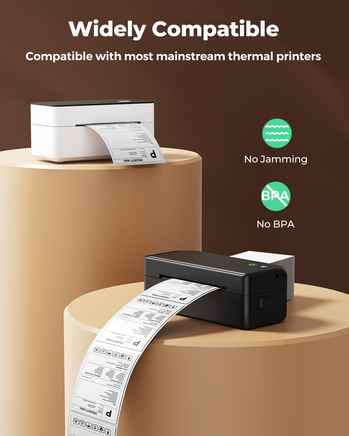 4x6 Thermal Labels, 1000Pcs/2 Stacks, White Shipping Labels