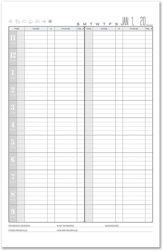 Restaurant Reservation Book, Burgundy, Hardbound, 408 Pages