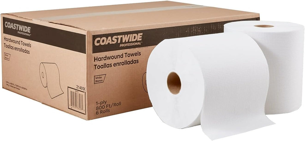 Professional Recycled Hardwound Paper Towels, 6 Rolls