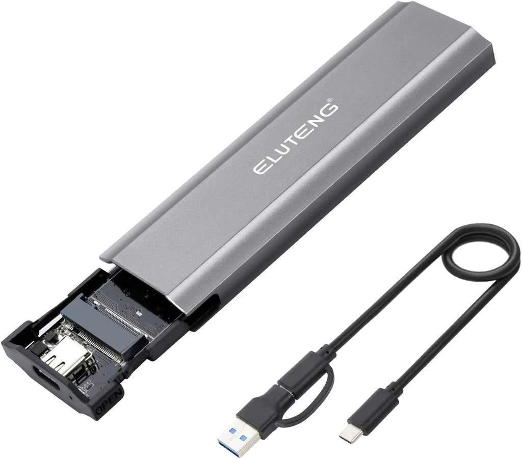 M.2 SSD Enclosure M.2 NVME SATA Dual Protocol Hard Drive Enclosure Aluminum USB 3.2 Gen 2 10Gbps External NVMe to USB