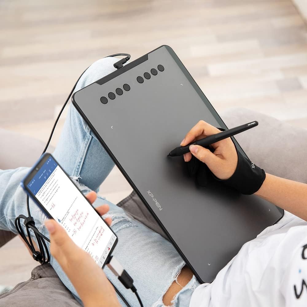 XPPen Deco 01 V3 10x6 Drawing Tablet, 16K Battery-Free Stylus, 8 Keys