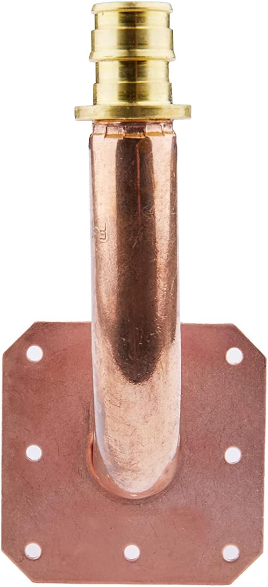 10 PCS EFIELD Copper Stub Out Elbow with Wall Flange, 1/2"Pex-A x 8"L