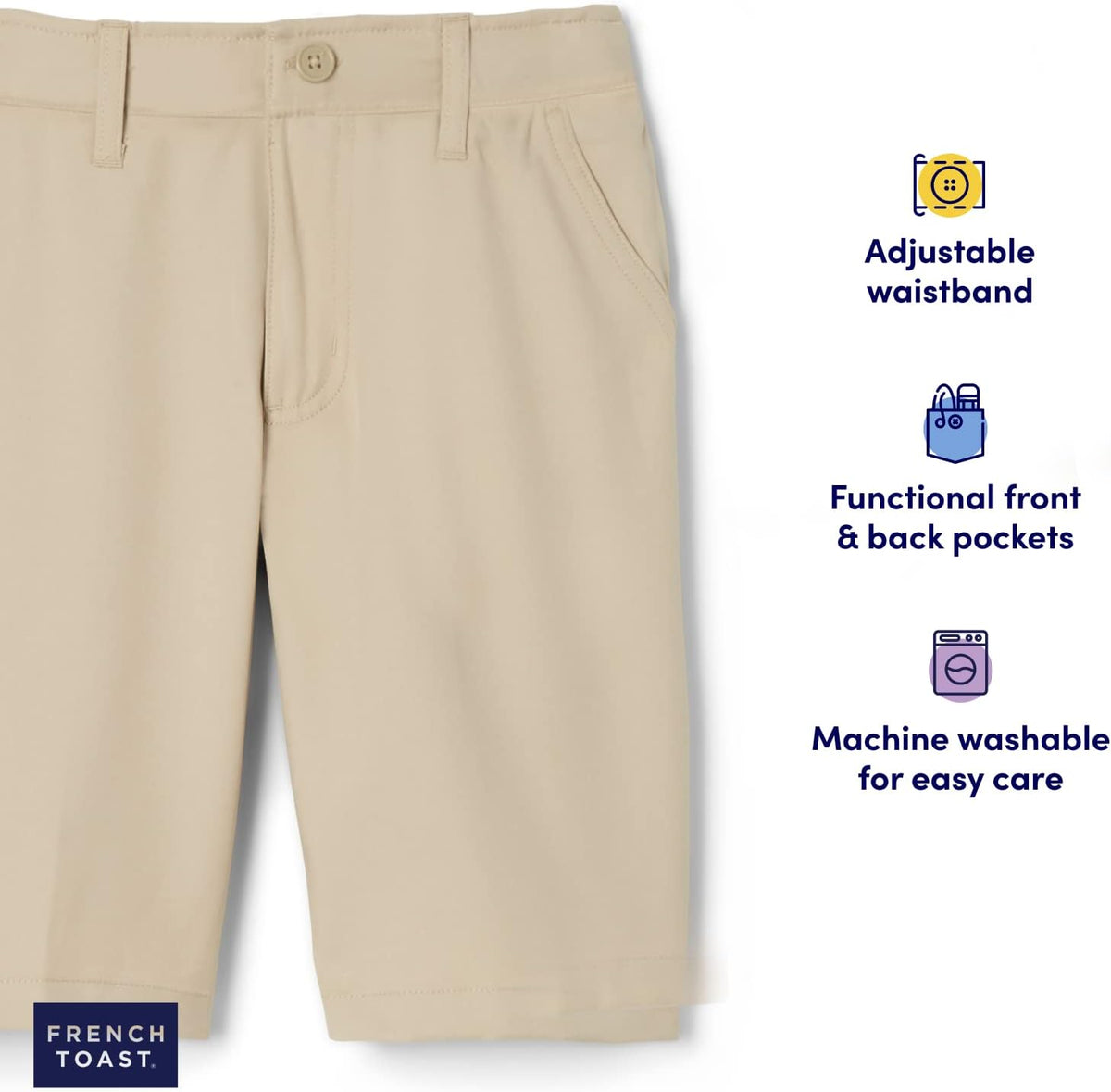 Boys' Flat Front Microfiber Performance Stretch Short