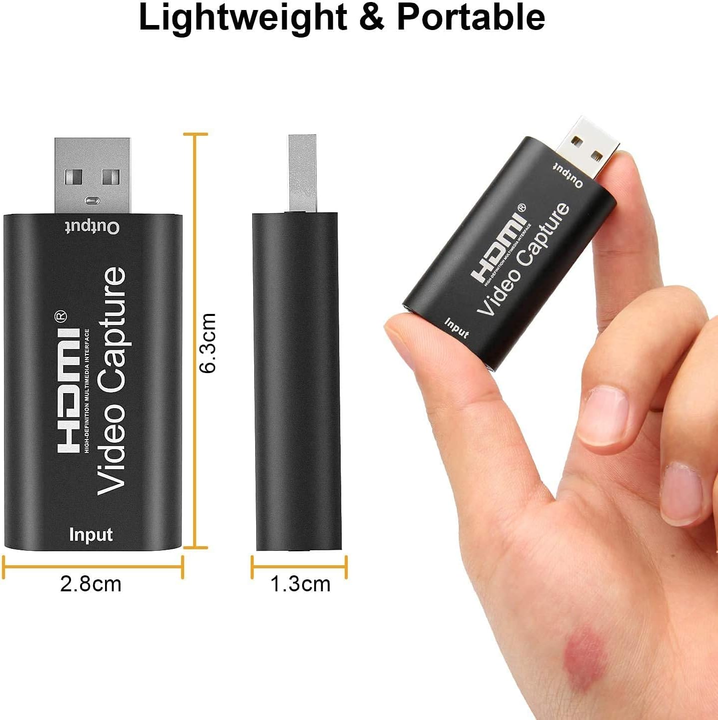 4K Video Capture Card, HDMI to USB Capture Card 1080P for Streaming, Recording, Gaming, Compatible with Nintendo