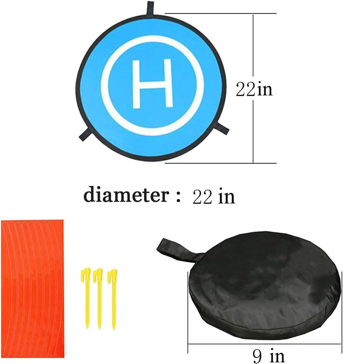 Drone Landing Pad, 22"/55cm Waterproof Portable Foldable Helipad Helicopter Landig Mat for DJI Mavic Pro Phantom