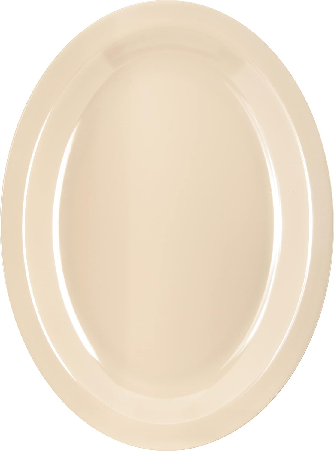 Kingline Oval Platter, Heavy Duty Melamine Dish for Serving, 12" x 9", 12 Count, Tan