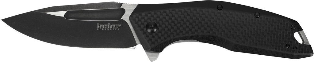 Flourish Pocket Knife, Black, 3.5 Inch Drop Point Blade | EDC Knife with Assisted Opening, Reversible Pocketclip