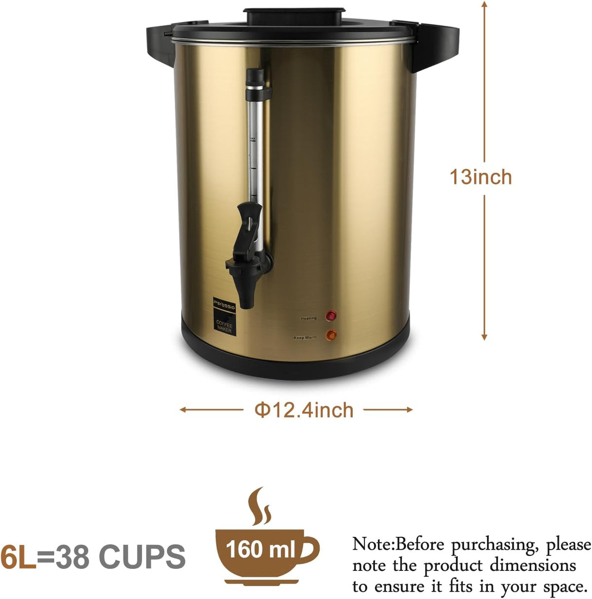 38 Cup Coffee Urn 304 Electric Hot Coffee Dispenser Percolator