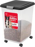 Airtight Dog Food Storage Container, Up to 54 lbs, Attachable Wheels