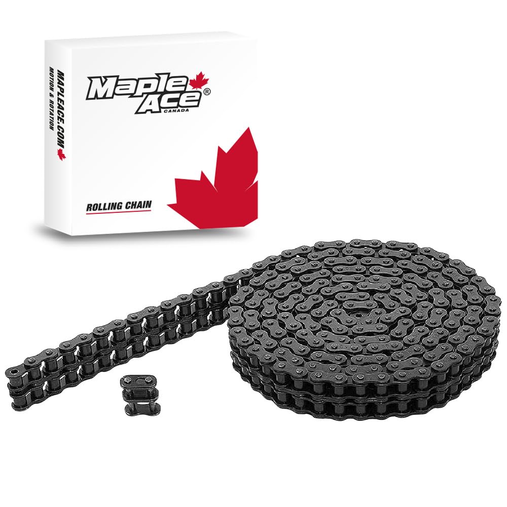 MAPLE ACE #60-2 Roller Chain Double Strand 10 Feet Plus Connecting Master Link