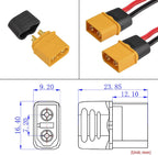 ELFCULB XT60 Connector,XT60H Plug Male with Sheath Housing for RC Battery Amass Connector Device Replace (6Pcs)