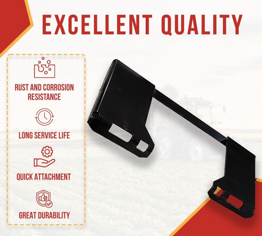 3/8" Cut-Out Skid Steer Attachment Mount Plate Compatible with Kubota, Bobcat, and Deere - 7,000 lbs WLL Weld-On