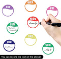 7 Rolls 3500Pcs Food Labels Stickers, BetterJonny 1" /25 mm 7 Day of The Week Sticker Colored Removable Freezer