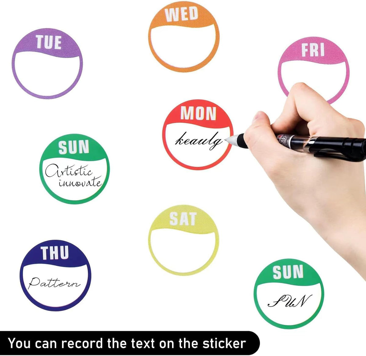 7 Rolls 3500Pcs Food Labels Stickers, BetterJonny 1" /25 mm 7 Day of The Week Sticker Colored Removable Freezer
