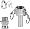 Stainless Steel 1 inch Camlock Fitting, Barb Camplug and NPT Male Thread