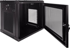 NavePoint 9U Server Rack Enclosure - 17.7” Deep, Wall Mount Network Cabinet with Locking Perforated Door, 19” IT Equipment Compatible, Network Rack, Removable Side Panels, Black