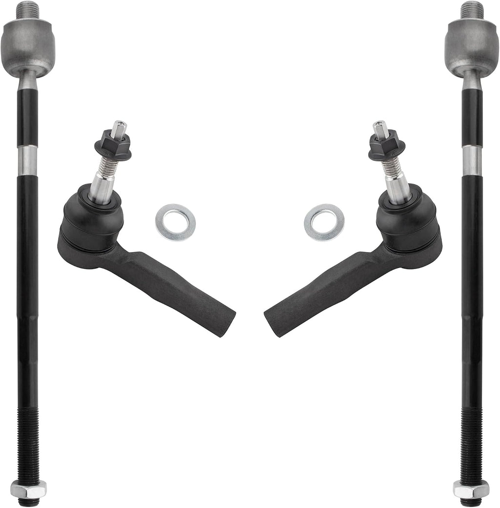 BOXI (Set of 4) Front Inner & Outer Tie Rod End Links Fit for Chevrolet Equinox/for GMC Terrain 2010 2011 2012 2013 2014 2015 2016 2017 Fit for 2.4L Models Only | Replace ES800640 EV800648