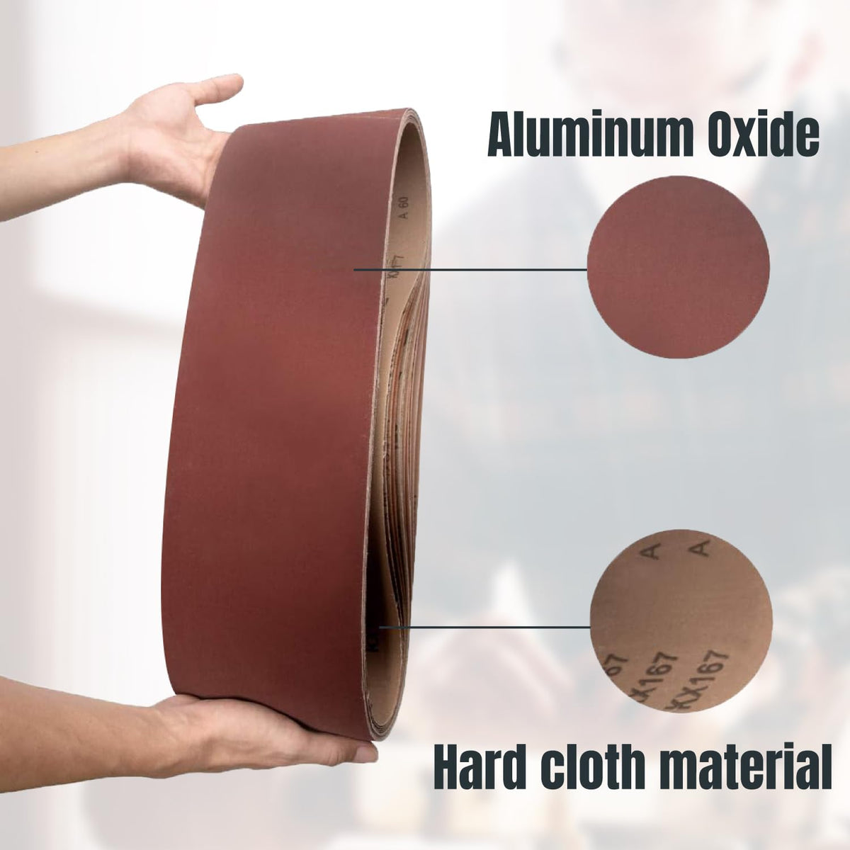 POWERTEC 3PK 6 x 48 Inch Sanding Belts, 120 Grit Aluminum Oxide 6x48 Belt Sander Sanding Belt for Bench Belt Sander, Woodworking & Paint Sanding, Metal Polishing (110213)