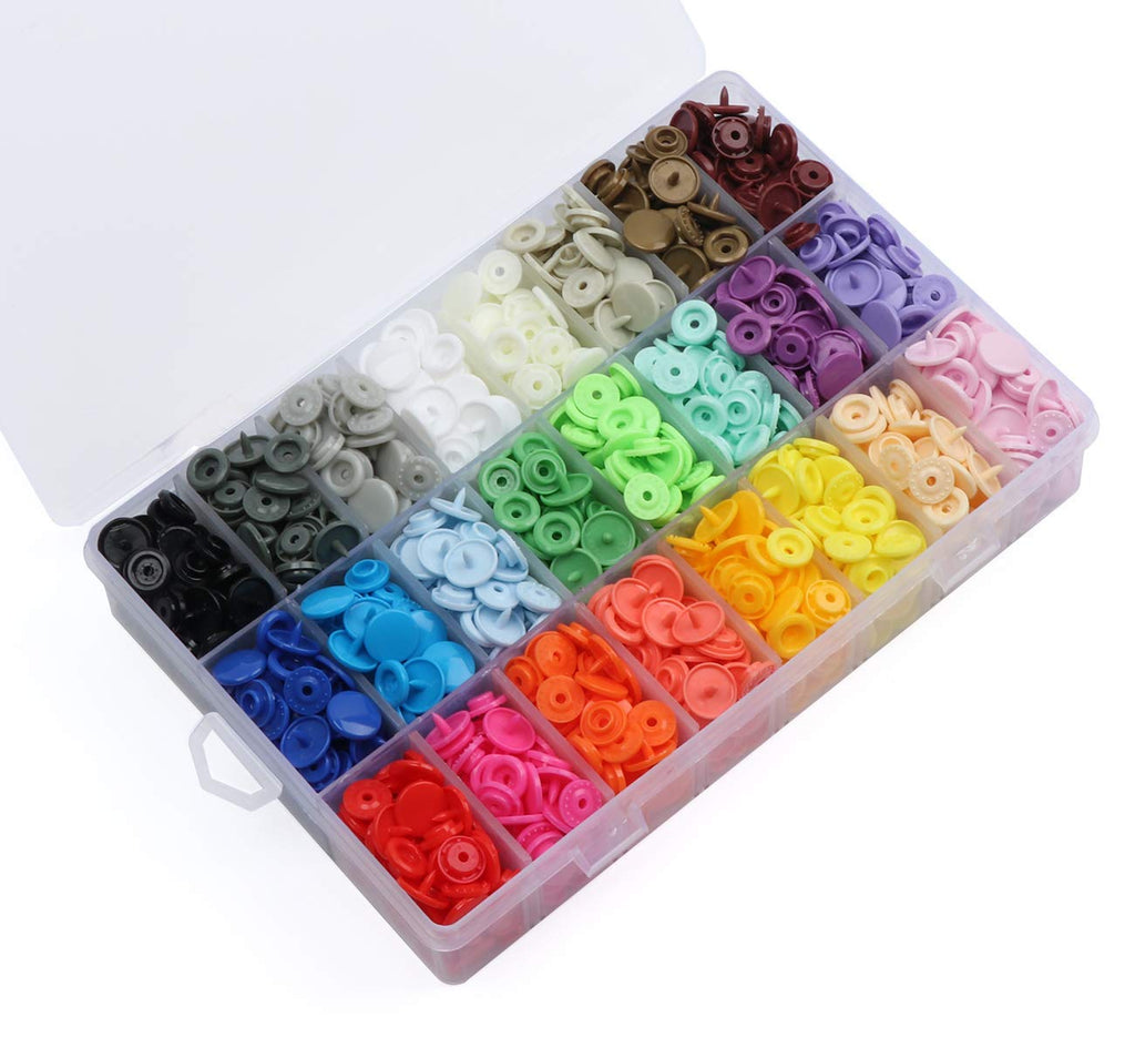 408 Sets Plastic Snap Buttons, T5 Snaps for Fabric Excluding Tools