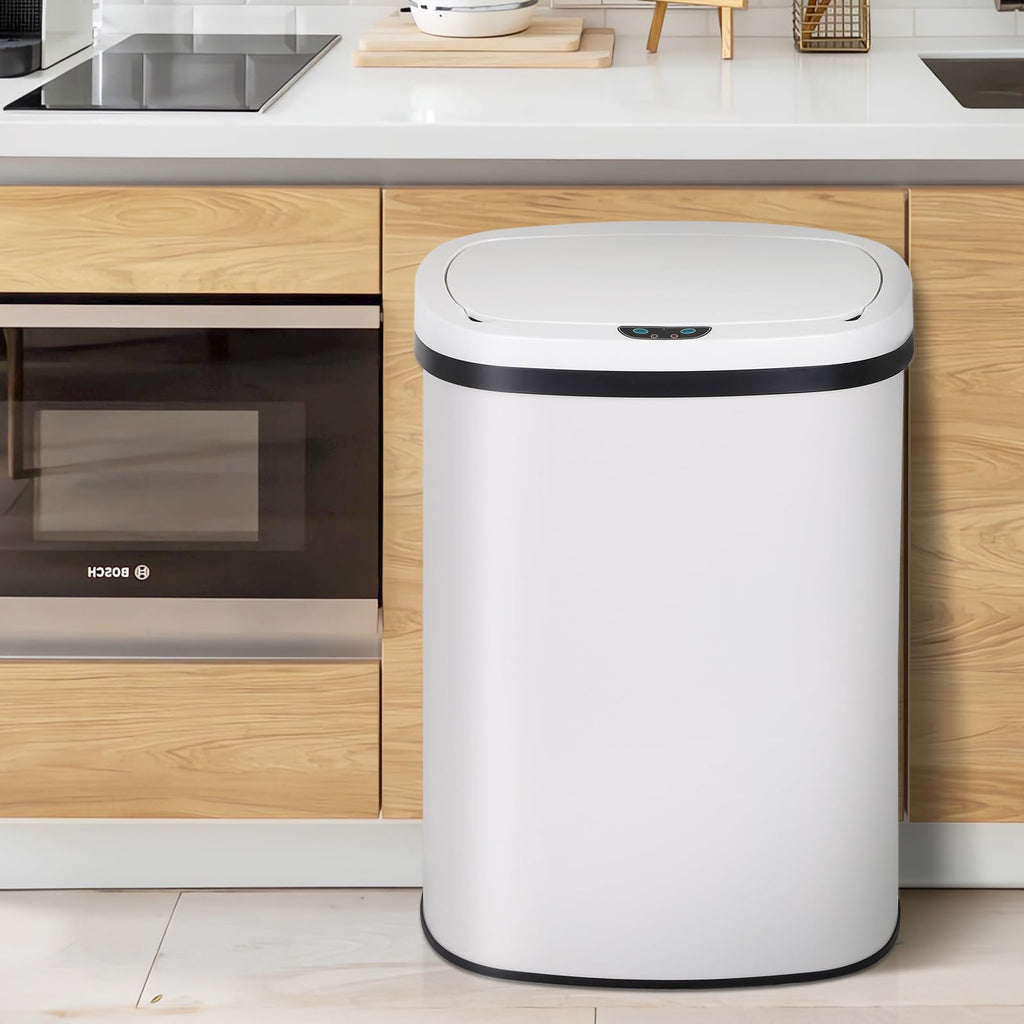 13 Gallon Kitchen Trash Can Garbage Can Waste Bin with Lid Automatic Touchless Stainless Steel Durable Trash Can for