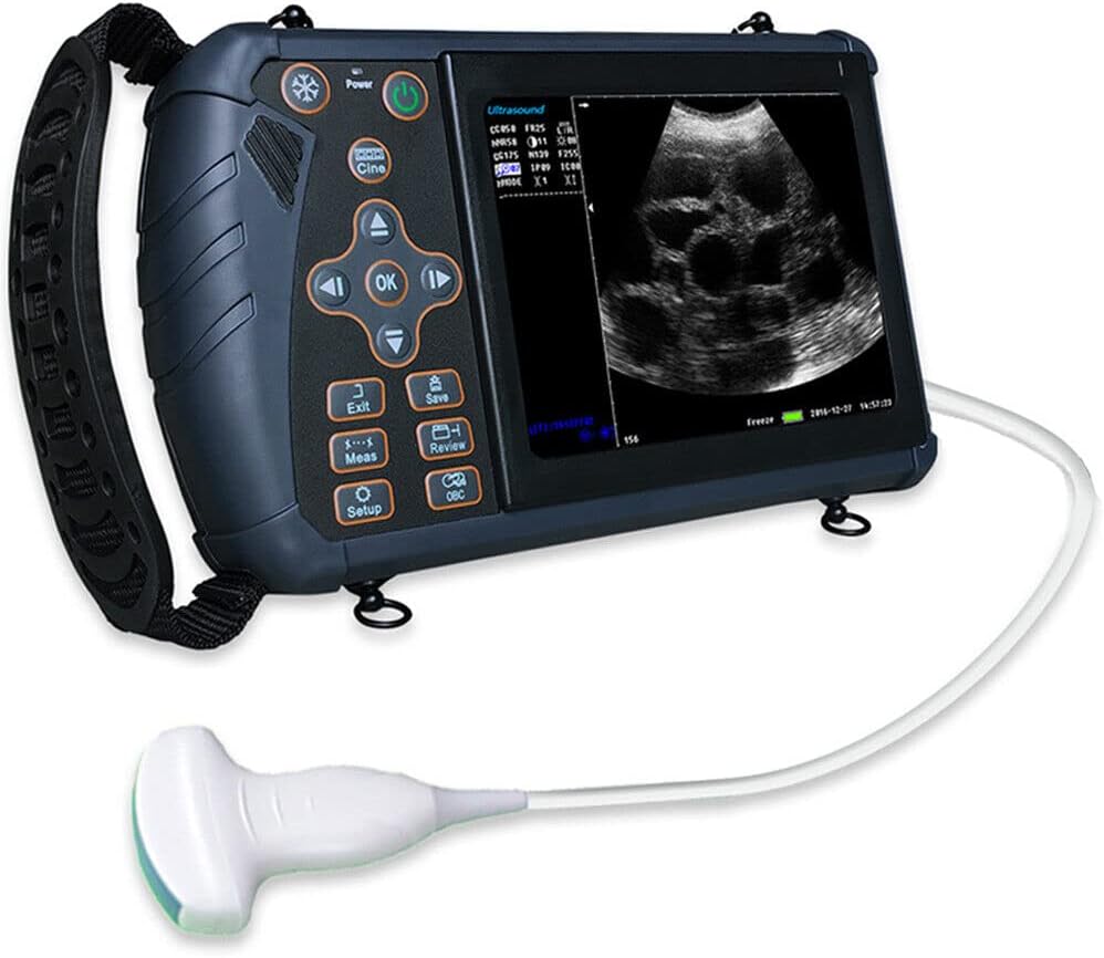 DAWEI S1 Veterinary Ultrasound Machine for Pregnancy Portable Scanner with 3.5Mhz Convex Probe Waterproof Probe for