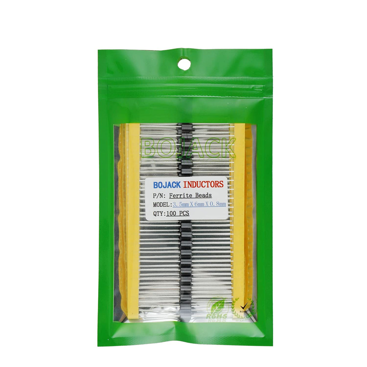 BOJACK 3.5mm x 6mm x 0.8mm Axial Lead Ferrite Beads Inductors (Pack of 100)