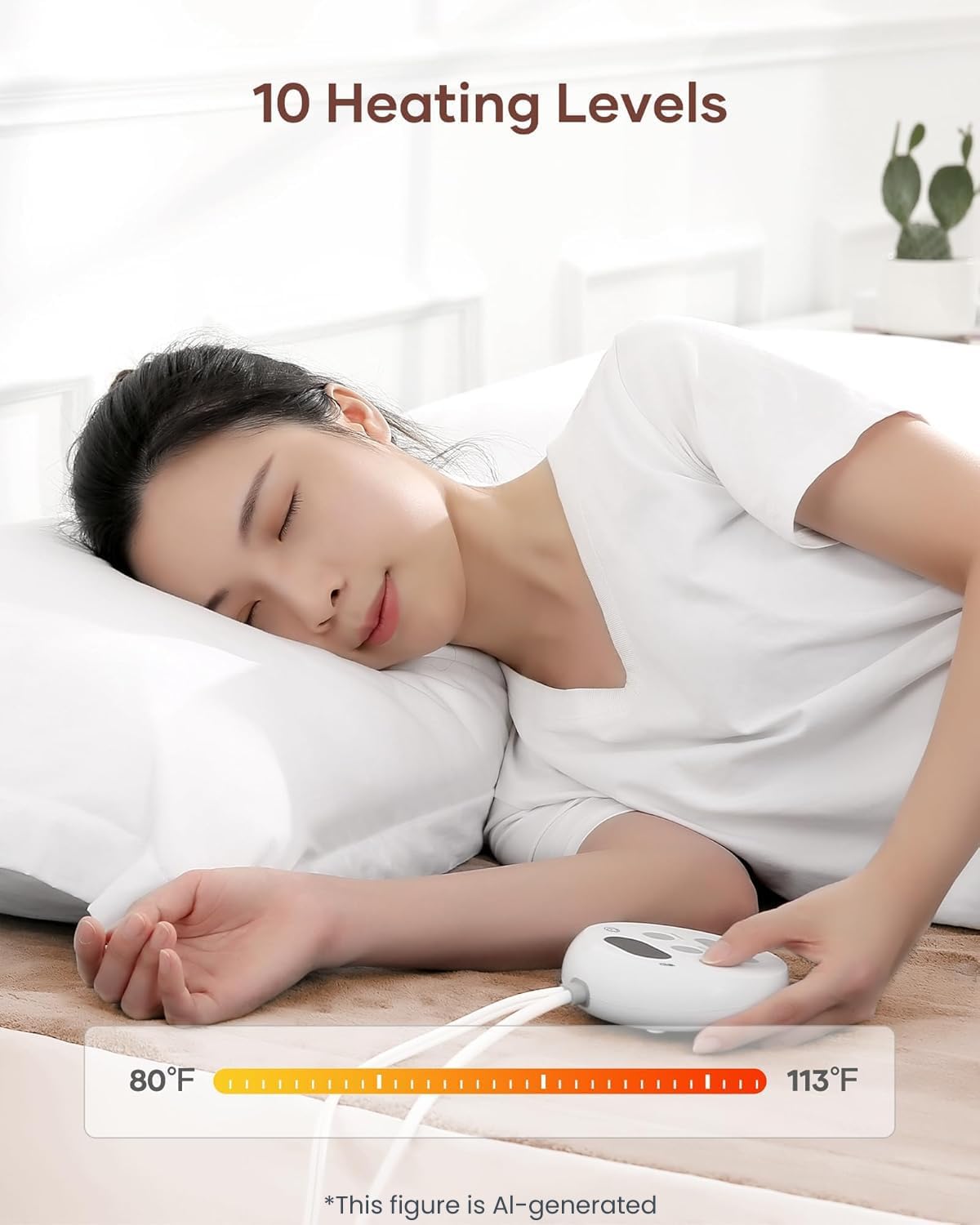 Heated Mattress Pad Twin Size Comfort Coral Fleece 10 Heating Levels & 10H Auto Shut Off, Electric Bed Warmer Pad