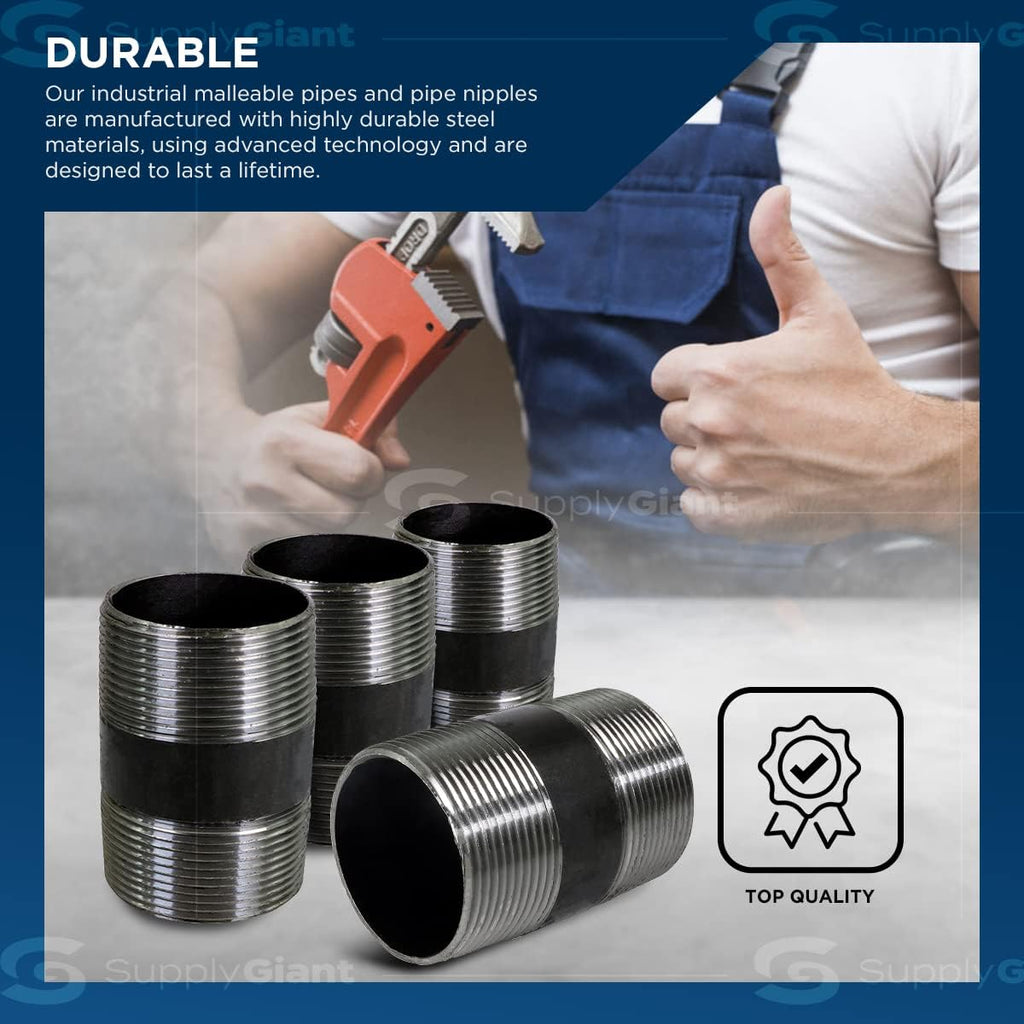 Everflow Supplies NPBL2025-5 Black Nipple Pipe