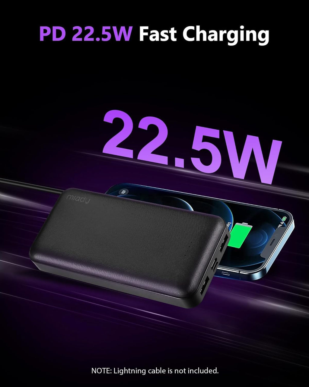 Portable Charger, 2-Pack 20000mAh Battery Pack PD 22.5W USB Output Ports and Type C Fast in&Out Travel Fast Charging