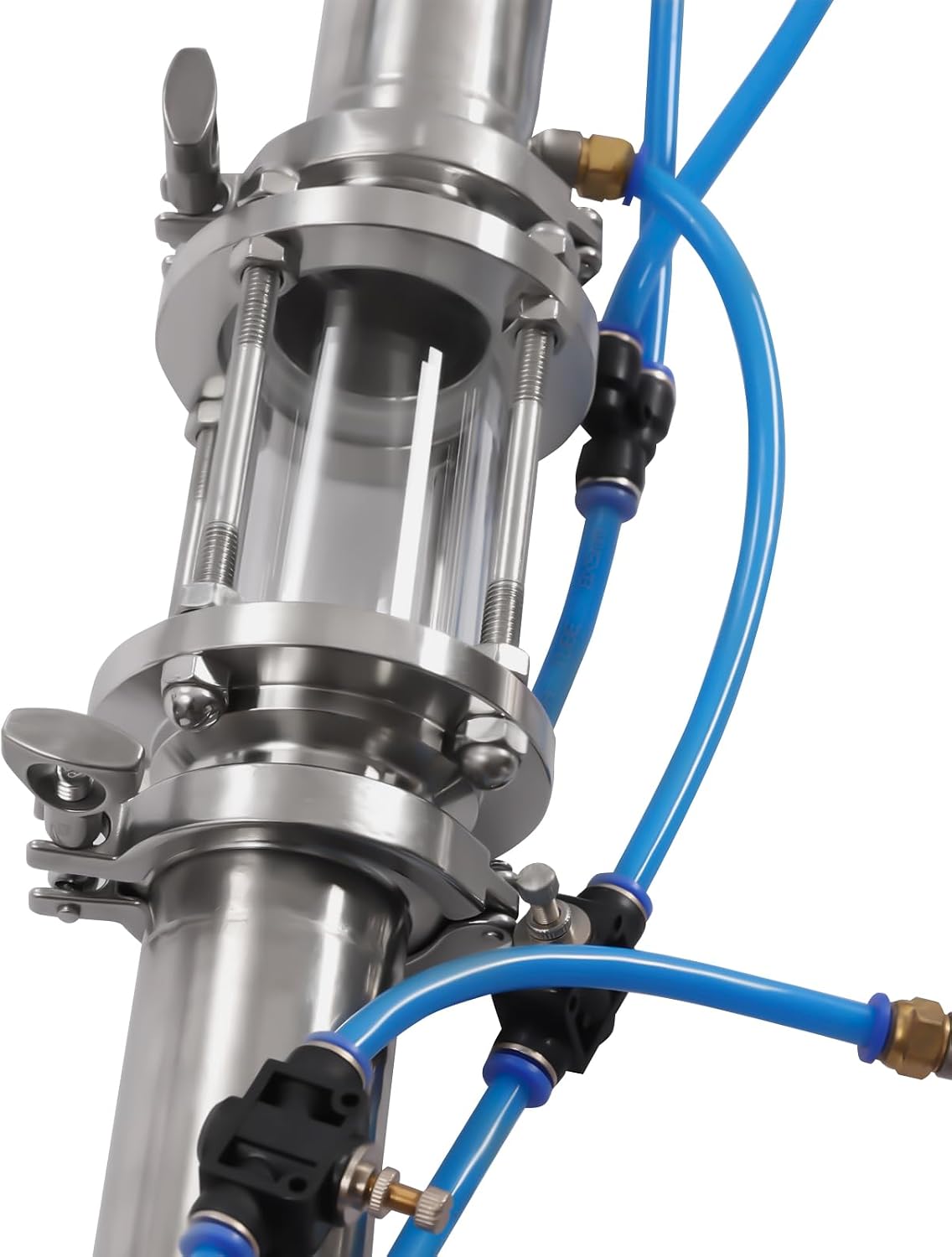 51MM Stainless Steel Retort Distillation Column with Sight Hole Glass Copper Mesh DIY Copper Still for Moonshine