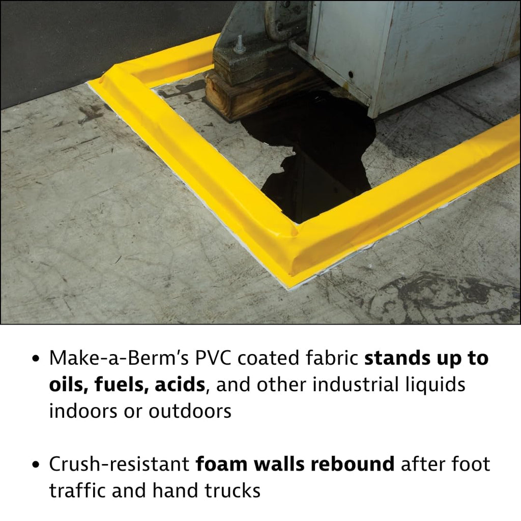 Make-A-Berm Fuel Spill Containment Curbs 15' Long x 1.5" High