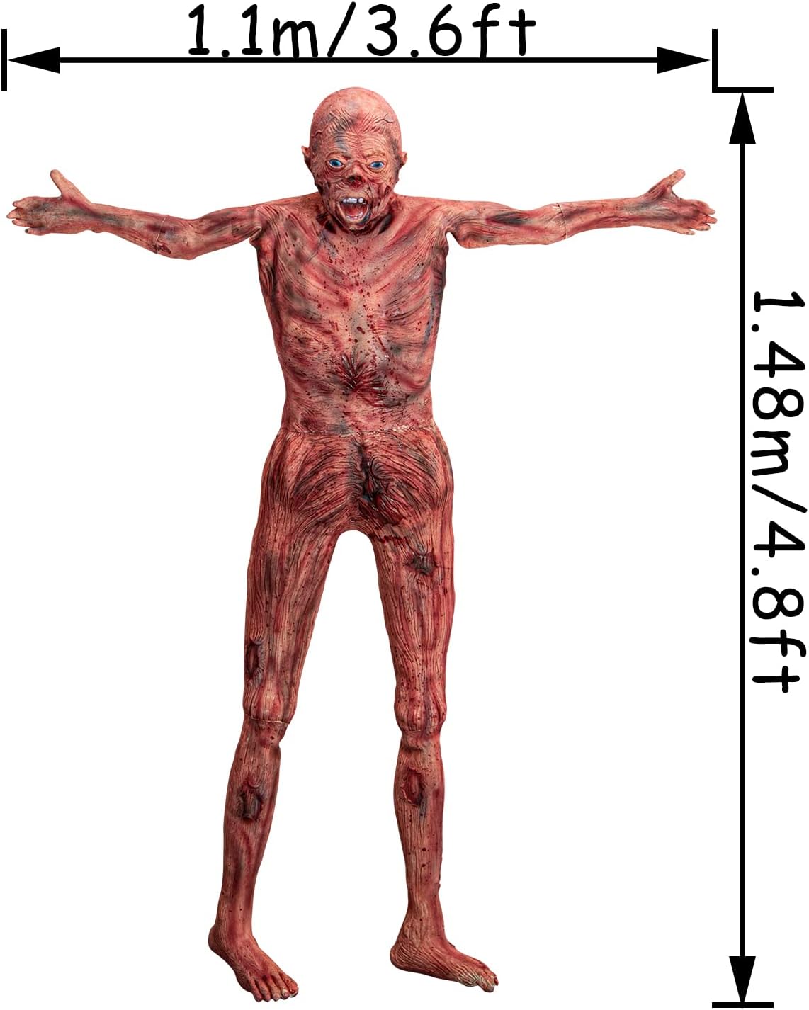 Halloween Bloody Dead Body - 4.8ft Latex Skinned Hanging Corpse Torso Props for Haunted House Zombie Halloween Party