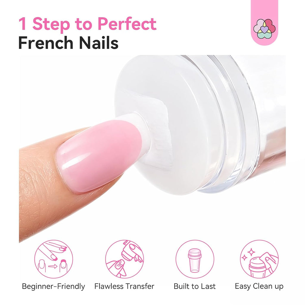 French Tip Tool Sturdy Silicone French Tip Nail Stamp 7PCS